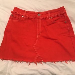 Orange with stitching skirt, TopShop